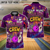 BlueJose Bowling And Pins Cartoon City Crew Customized Name, Team Name 3D Shirt (4 Colors)