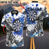 BlueJose Darts Samurai Warrior Cherry Blossom Design Personalized Name, Team Name Unisex Shirt (4 Colors)