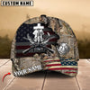 BlueJose Hunting Cross Antler Skull & Rifles USA Flag Design Customized Name Cap
