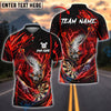 BlueJose Darts Wild Wolf Lightning Theme Customized Name, Team Name 3D Shirt (4 Colors)