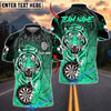 BlueJose Darts Roaring Tiger Attack Theme Personalized Name, Team Name Shirt (4 Colors)