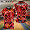 BlueJose Bowling And Pins Scorpion Psychedelic Neon Customized Name, Team Name 3D Shirt (4 Colors)