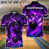 BlueJose Bowling And Pins Fierce Magma Dragon Flaming Strike Customized Name, Team Name 3D Shirt (4 Colors)