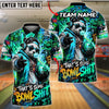 BlueJose Bowling And Pins Panda Graffiti Bubble Gum Customized Name, Team Name 3D Shirt (4 Colors)