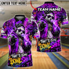BlueJose Bowling And Pins Panda Graffiti Bubble Gum Customized Name, Team Name 3D Shirt (4 Colors)