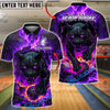 BlueJose Bowling And Pins Black Panther Lava Flame Customized Name, Team Name 3D Shirt (4 Colors)