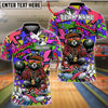 BlueJose Bowling And Pins Bear Streetwear Graffiti Customized Name, Team Name 3D Shirt (4 Colors)