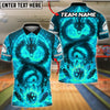 BlueJose Bowling And Pins Dragon Flame Power Customized Name, Team Name 3D Shirt (4 Colors)