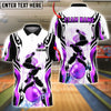 BlueJose Bowling And Pins Luxury Smoke Pattern Customized Name, Team Name 3D Shirt (6 Colors)