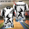 BlueJose Bowling And Pins Luxury Smoke Pattern Customized Name, Team Name 3D Shirt (6 Colors)