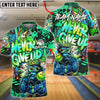 BlueJose Bowling And Pins Gorilla Graffiti King Customized Name, Team Name 3D Shirt (4 Colors)
