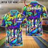 BlueJose Bowling And Pins Graffiti Street Style Customized Name, Team Name 3D Shirt (4 Colors)