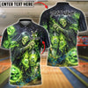 BlueJose Bowling & Pins Grim Reaper Skull Flame Dark Fantasy Customized Name, Team Name 3D Shirt (4 Colors)