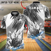 BlueJose Bowling And Pins Splash Grunge Customized Name, Team Name 3D Shirt (6 Colors)