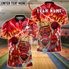 BlueJose Bowling & Pins Gorilla King Graffiti Lightning Customized Name, Team Name 3D Shirt (4 Colors)