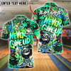 BlueJose Bowling And Pins Funny Never Give Up Graffiti Pattern Customized Name, Team Name 3D Shirt (4 Colors)