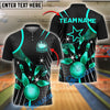 BlueJose Bowling And Pins Golden Star Style Customized Name, Team Name 3D Shirt (4 Colors)