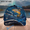 BlueJose Fishing Heartbeat Hook Pattern Personalized Cap (13 Breeds)