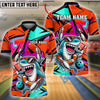 BlueJose Bowling And Pins Shark Graffiti Splash Customized Name 3D Shirt (4 Colors)