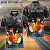 BlueJose Bowling And Pins Chicken Funny Cartoon Strike Graphic Customized Name, Team Name 3D Shirt (6 Colors)