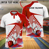 BlueJose Bowling And Pins Strike Pins Ball Line Dynamic Motion Graphic Customized Name, Team Name 3D Shirt (4 Colors)