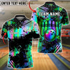 BlueJose Bowling And Pins Rainbow Splash Paint Strike Artistic Design Customized Name, Team Name 3D Shirt (4 Colors)