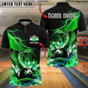 BlueJose Bowling And Pins Snake Cobra Fire Strike Aggressive Graphic Customized Name, Team Name 3D Shirt (4 Colors)