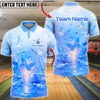 BlueJose Bowling And Pins Butterfly Dream Pastel Fantasy Glow Design Customized Name, Team Name 3D Shirt (4 Colors)