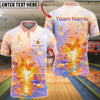 BlueJose Bowling And Pins Butterfly Dream Pastel Fantasy Glow Design Customized Name, Team Name 3D Shirt (4 Colors)