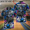 BlueJose Bowling And Pins Grim Reaper Hoodie Street Art Strike Style Customized Name, Team Name 3D Shirt (4 Colors)
