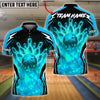 BlueJose Bowling And Pins Fire Strike Ball Explosion Pins Power Graphic Customized Name, Team Name 3D Shirt (4 Colors)