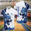 BlueJose Bowling And Pins Wolf Fierce Ice Animal Graphic Customized Name, Team Name 3D Shirt (4 Colors)