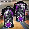 BlueJose Bowling And Pins Wolf With Dragon Pattern Customized Name And Team Name 3D Shirt (4 Colors)
