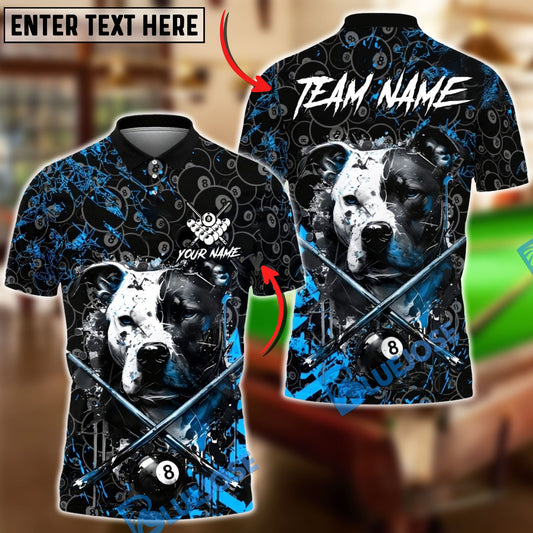 BlueJose Billiards 8 Ball Pitbull Street Style Personalized Name Shirt (4 Colors)