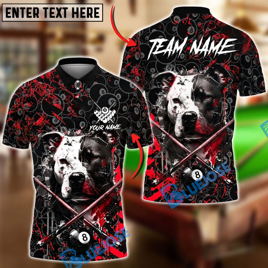 BlueJose Billiards 8 Ball Pitbull Street Style Personalized Name Shirt (4 Colors)