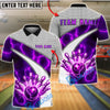 BlueJose Bowling & Pins Lightning Ball Strike Graphic Customized Name, Team Name 3D Shirt (4 Colors)