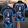 BlueJose Darts Dark Demon Fire Heart Gothic Multicolor Options Personalized Name Shirt (4 Colors)