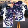 BlueJose Darts Abstract Paint Splash Modern Dartboard Multicolor Options Personalized Name Shirt (4 Colors)