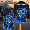 BlueJose Darts Neon Flame Dartboard Target Multicolor Options Personalized Name Shirt (4 Colors)