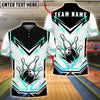 BlueJose Bowling And Pins White Energy Ball Design Customized Name, Team Name 3D Shirt (4 Colors)