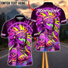 BlueJose Darts Dartboard Neon Native American Woman Colorful Tribal Design Multicolor Options Personalized Name Shirt (4 Colors)