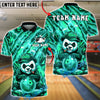 BlueJose Bowling & Pins Panda Lightning Design Customized Name, Team Name 3D Shirt (4 Colors)