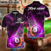 BlueJose Billiards 8-Ball Fire Energy Design Customized Name, Team Name 3D Shirt (4 Colors)