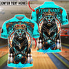 BlueJose Bowling & Pins Royal Panther Crown Customized Name, Team Name 3D Shirt (6 Colors)