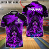 BlueJose Bowling & Pins Grim Reaper Fire Dark Fantasy Design Customized Name, Team Name 3D Shirt (4 Colors)