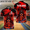BlueJose Bowling & Pins Grim Reaper Fire Dark Fantasy Design Customized Name, Team Name 3D Shirt (4 Colors)