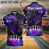BlueJose Bowling And Pins Black Panther Lightning Customized Name 3D Shirt (6 Colors)