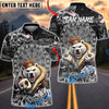 BlueJose Darts Polar Bear King Crown Dartboard Graffiti Multicolor Options Personalized Name Shirt (4 Colors)