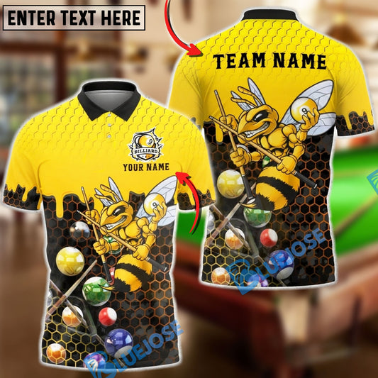 BlueJose Billiards Angry Bee 9 Ball Honeycomb Personalized Shirt