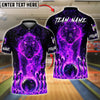 BlueJose Bowling And Pins Fire Tiger Customized Name, Team Name 3D Shirt (4 Colors)